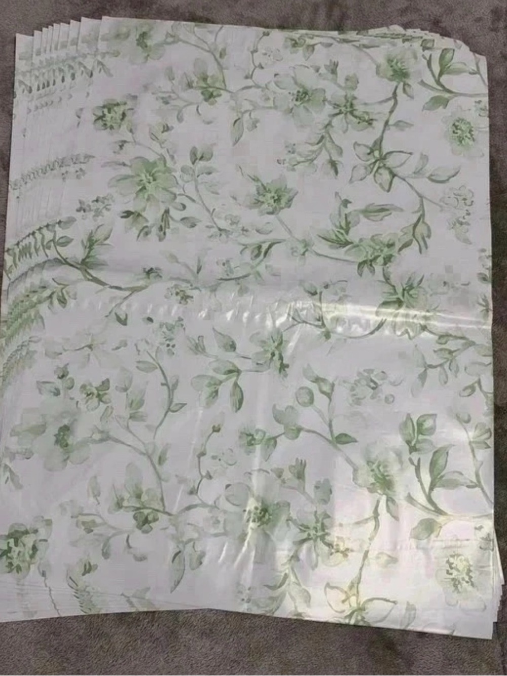 Green floral XXL poly mailers